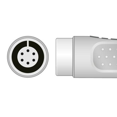 CABLES & SENSORS Spacelabs Compatible IBP Adapter Cable - Round, 6-Pin Connector, Keyed IC-SL-AD0